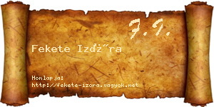 Fekete Izóra névjegykártya