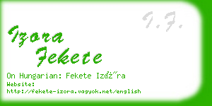 izora fekete business card